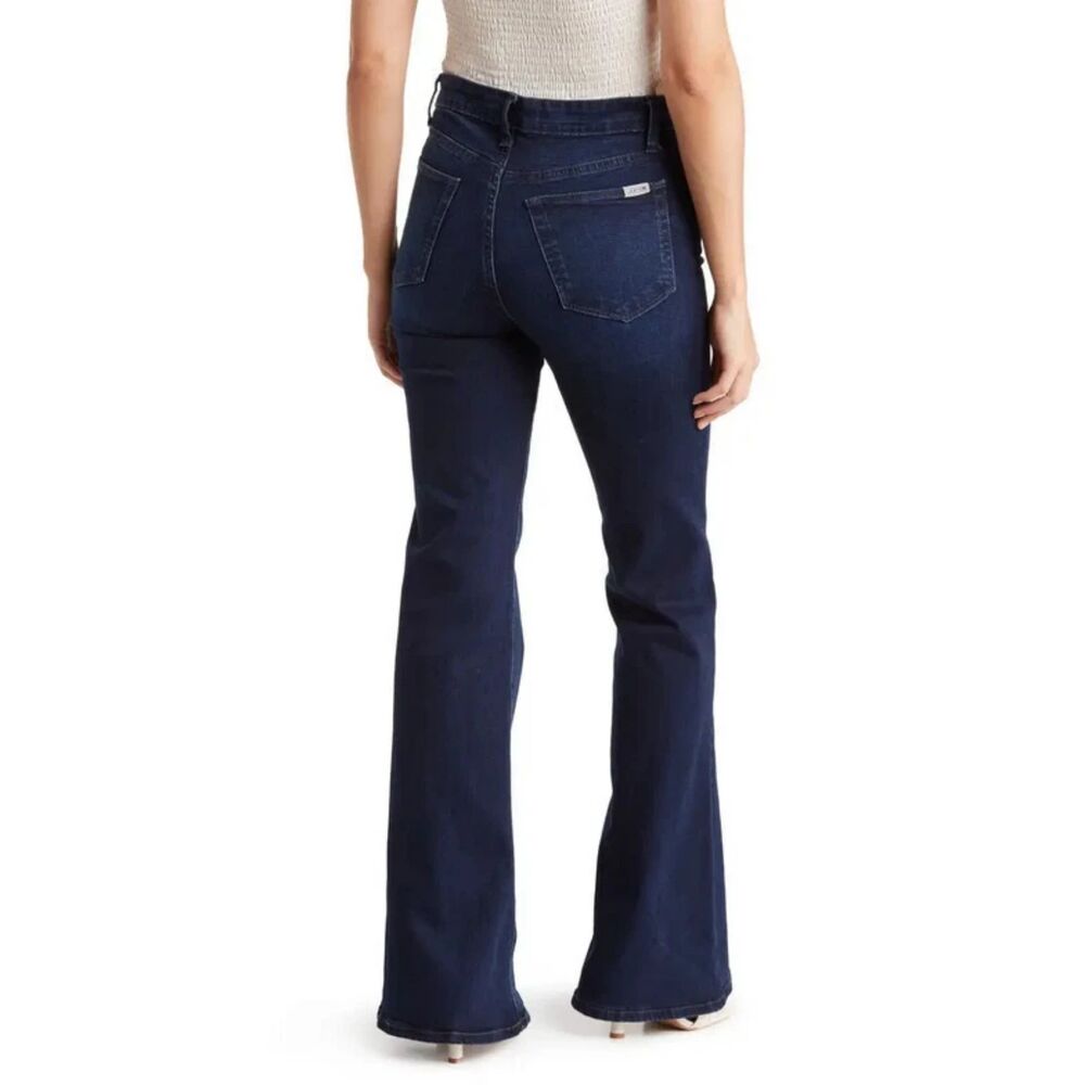 Joe's Jeans High Rise Flare 24 Stretch Retro Festival Minimalist Work Dark Blue